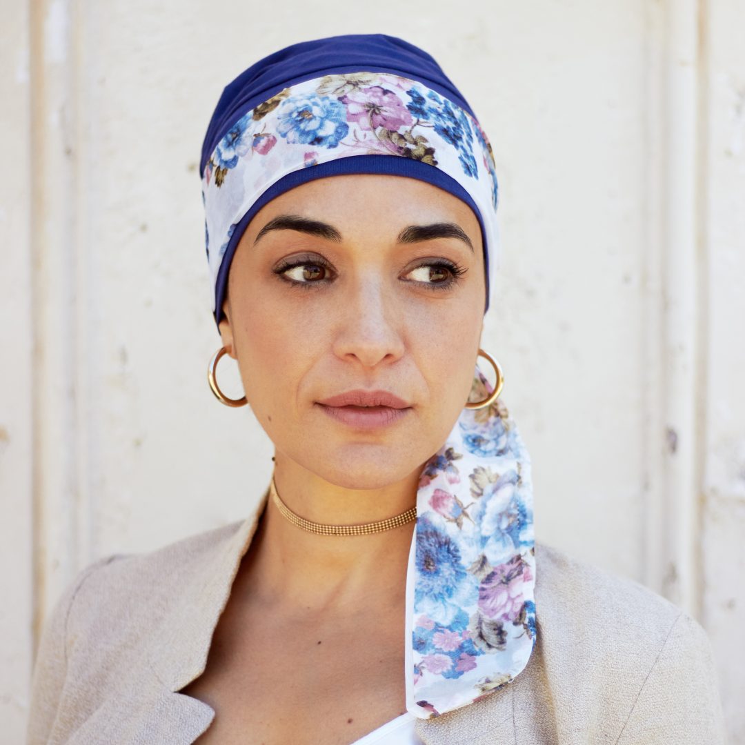 Surkat Turbante Brillante con Fiore luccicante per chemioterapia, Copricapo, 2262- Rosso Rosa, Taglia Unica